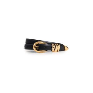 6435 Women's Triple Metal Keeper Gold Belt, True Black With Hardware